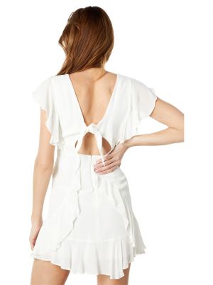 Коктейльное платье с вырезом на спине Bcbgmaxazria белое