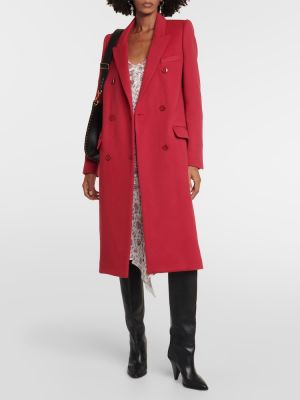 Kašmírový vlněný kabát Isabel Marant červený