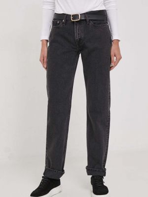 Džíny s vysokým pasem Calvin Klein Jeans šedé