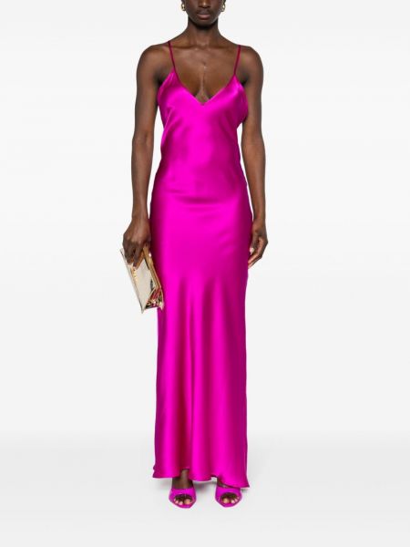 Hedvábné dlouhé šaty Pierre-louis Mascia růžové