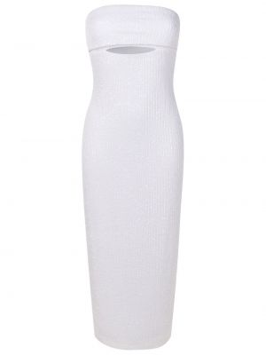 Коктейлна рокля с пайети Gloria Coelho бяло