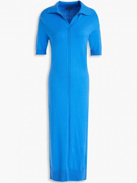 Синее хлопковое кашемировое платье миди N.peal