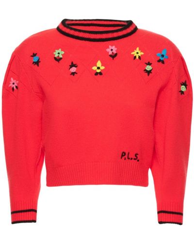 Кашмирен пуловер бродиран Philosophy Di Lorenzo Serafini червено