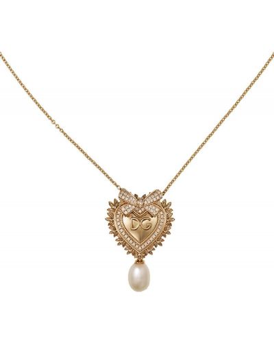 Collar con perlas con corazón Dolce & Gabbana