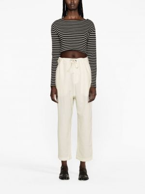 Vlněné rovné kalhoty Sofie D'hoore bílé