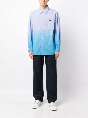 Gradienta krāsas krekls ar apdruku ar drapējumu Zzero By Songzio zils