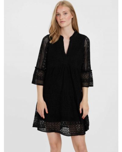 Mini haljina s čipkom bootcut Vero Moda crna