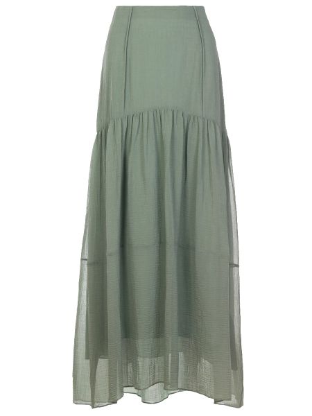 Хлопковая длинная юбка Phillip Lim зеленая