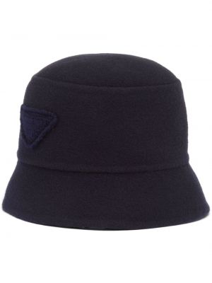 Velurový klobouk Prada modrý