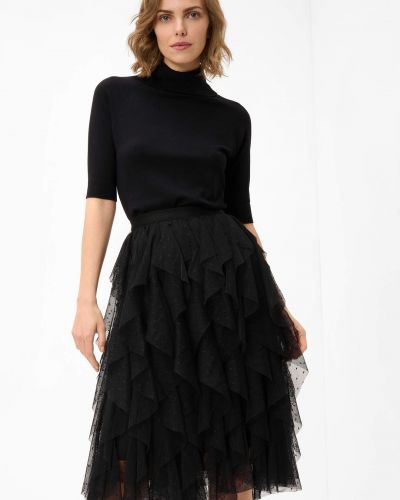 Černé tylové midi sukně Orsay