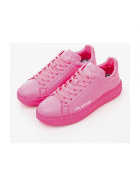Leder sneaker Love Moschino pink