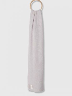 Фиолетовый однотонный шерстяной шарф Patrizia Pepe