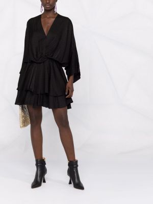 Mini vestido de seda de tejido jacquard Zadig&voltaire negro