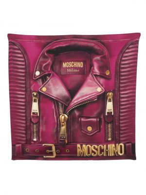 Hedvábná bunda s potiskem Moschino fialová