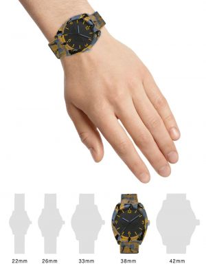 Камуфляжные часы с принтом Adidas желтые