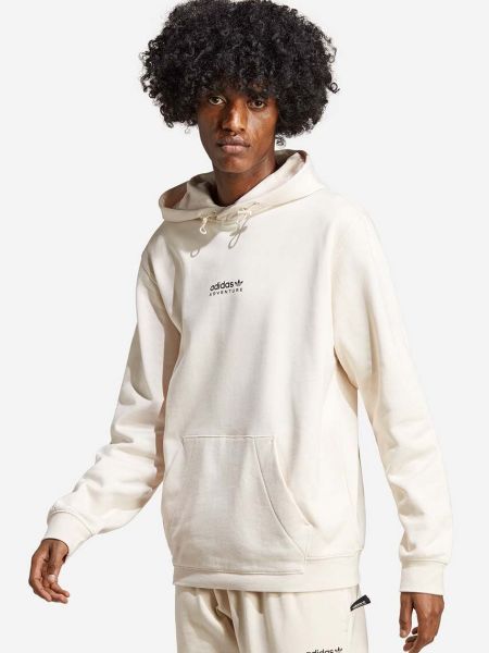 Bluza z kapturem bawełniana Adidas Originals biała