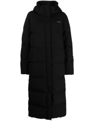 Пухено палто с принт Holzweiler черно