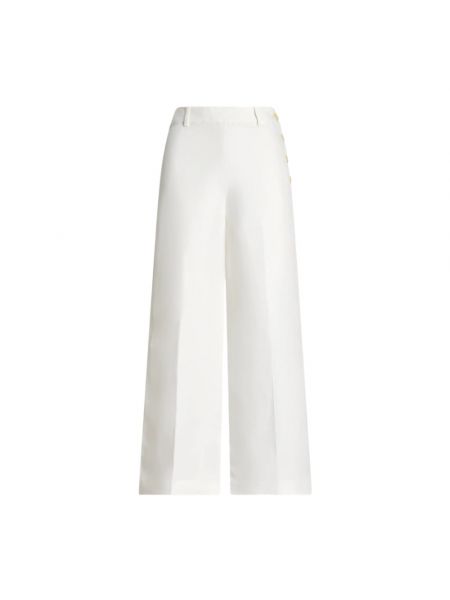 Lniane spodnie Ralph Lauren białe