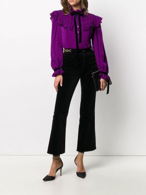 Blusa de cachemir con estampado de cachemira Saint Laurent violeta