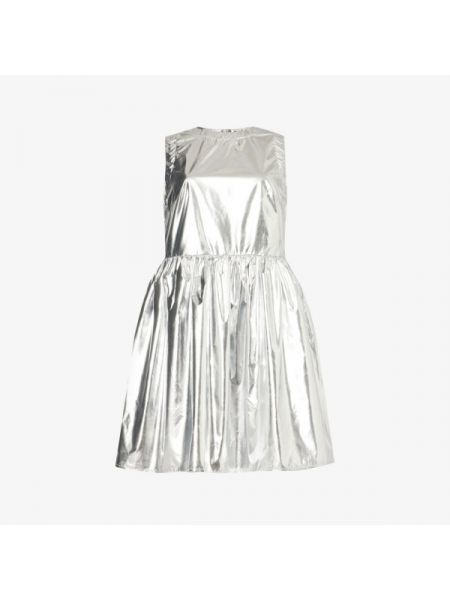 Кожаное платье мини из искусственной кожи Amy Lynn серебряное