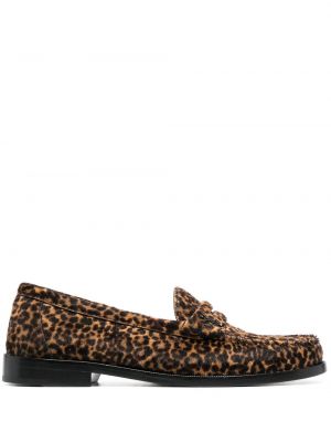 Leopardimustriga mustriline loafer-kingad Saint Laurent pruun