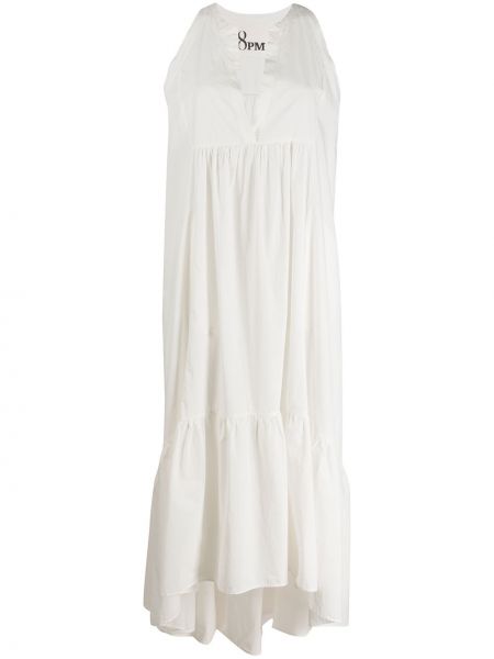 Платье с V-образным вырезом 8pm, белое