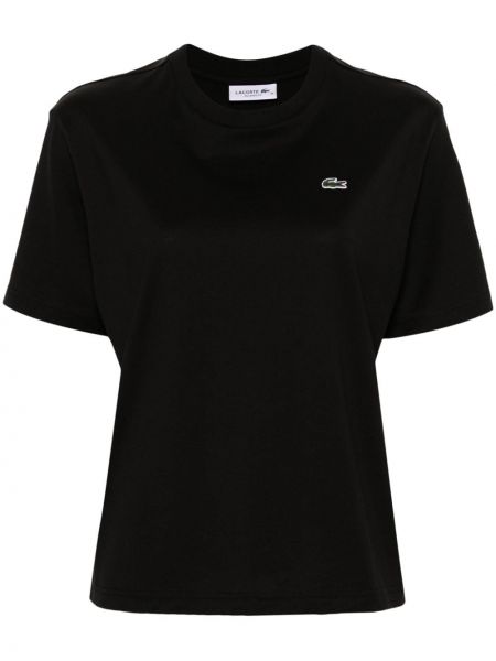 Памучна тениска Lacoste черно