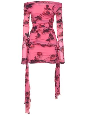 Jersey mini obleka z draperijo Blumarine roza