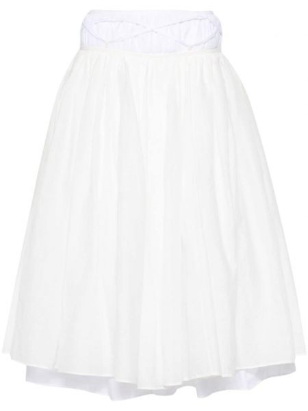 Bavlnená midi sukňa Quira biela