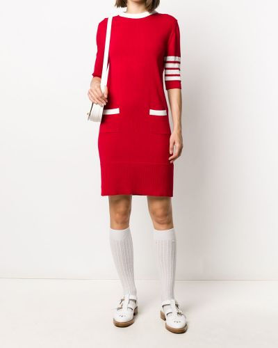 Vestido de tela jersey Thom Browne rojo