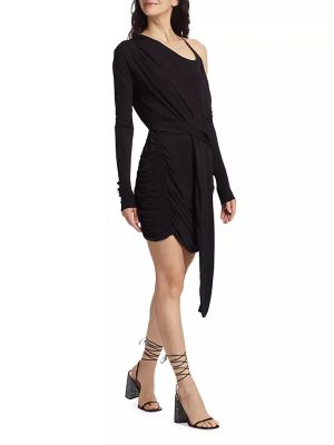 Асимметричное платье мини с драпировкой Gauge81 черное