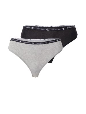 Calvin Klein Underwear Tangá  sivá melírovaná / čierna melírovaná / biela