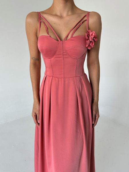 Midi šaty Laluvia růžové