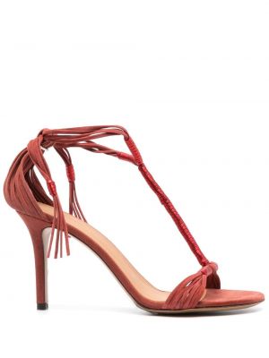 Usnjene sandali Isabel Marant rdeča
