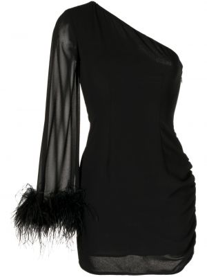 Mini obleka s perjem De La Vali črna