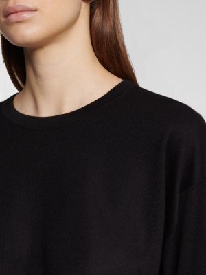 Kašmírový hodvábny sveter Alaã¯a čierna