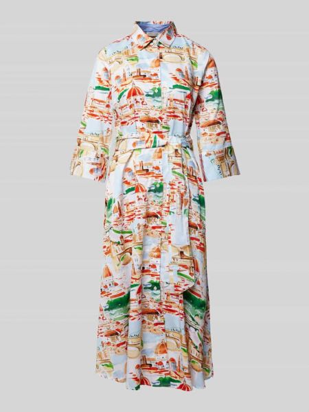 Sukienka midi z nadrukiem Christian Berg Woman biała