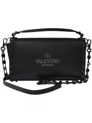 Bolso cruzado de cuero Valentino Vintage negro