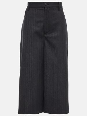 Pantaloni culottes de lână Balenciaga negru