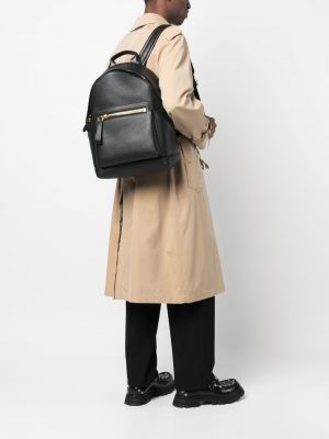 Kožený batoh na zip Tom Ford černý