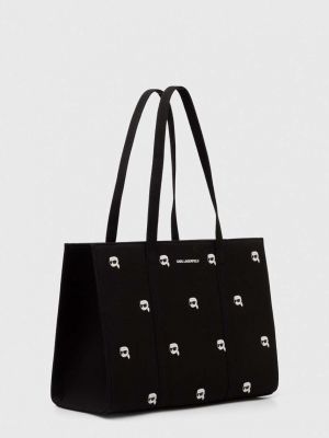 Shopperka bawełniana Karl Lagerfeld czarna