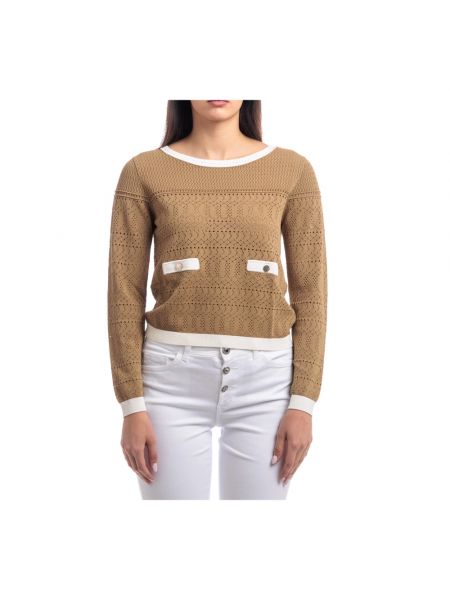 Sweter z wiskozy Liu Jo brązowy