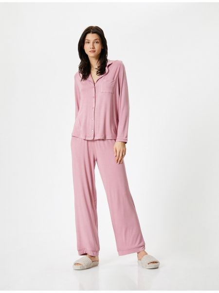 Pidžama ar pogām ar garām piedurknēm ar kabatām Koton