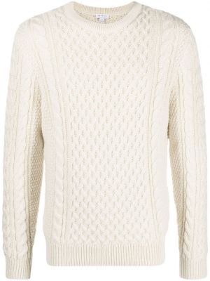 Sweter z okrągłym dekoltem Sunspel biały
