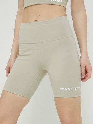 Панталон с висока талия с принт Converse бежово