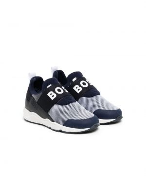 Sneakers con velcro Boss Kidswear blu