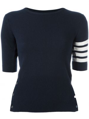 Кашмирен пуловер на райета Thom Browne синьо