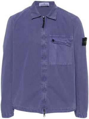 Marškiniai su užtrauktuku Stone Island violetinė