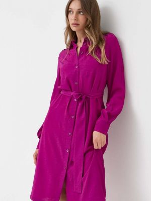 Шелковое платье мини Pinko фиолетовое