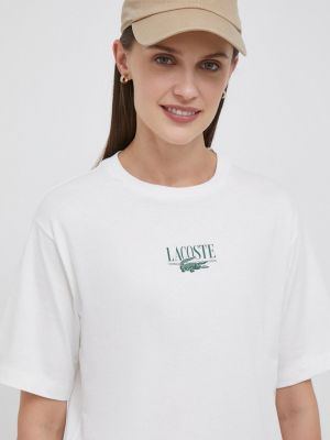 Koszulka bawełniana Lacoste beżowa